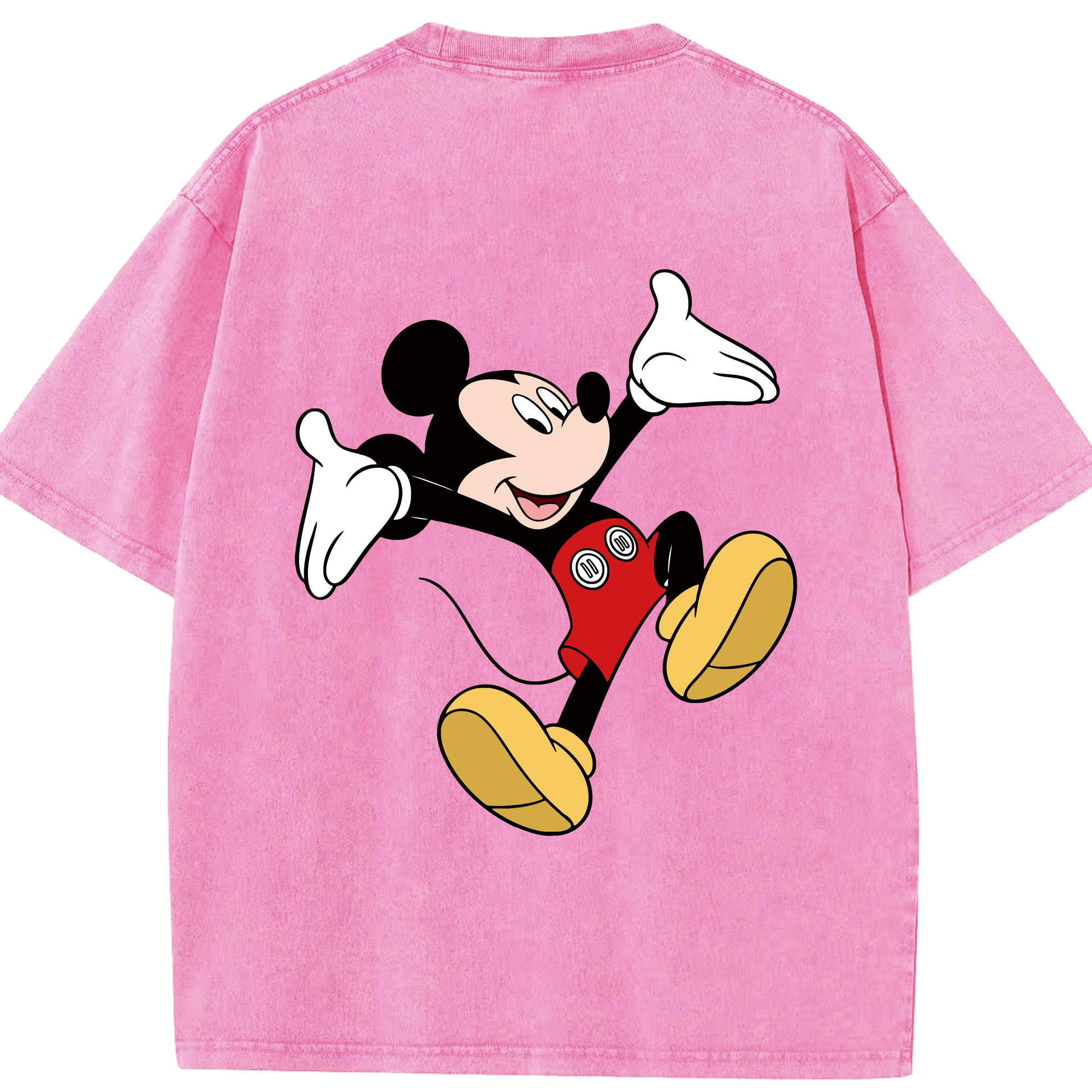 （画像用） ミッキーマウス Mickey Mouse 綿100% ヴィンテージ風 半袖Tシャツ（背面プリント）
